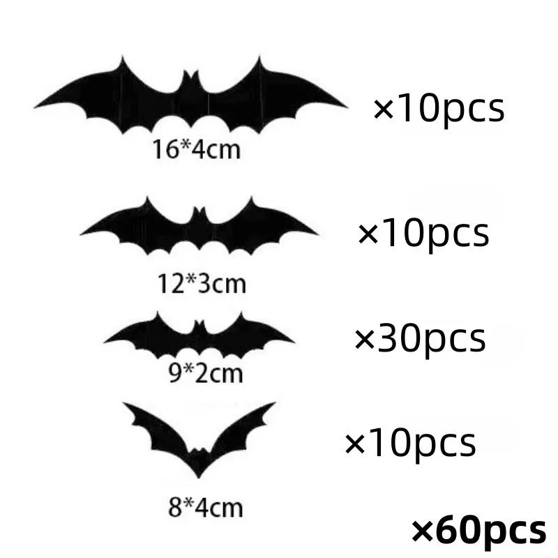Nietoperze 3D na Halloween – Dekoracja Ścienna