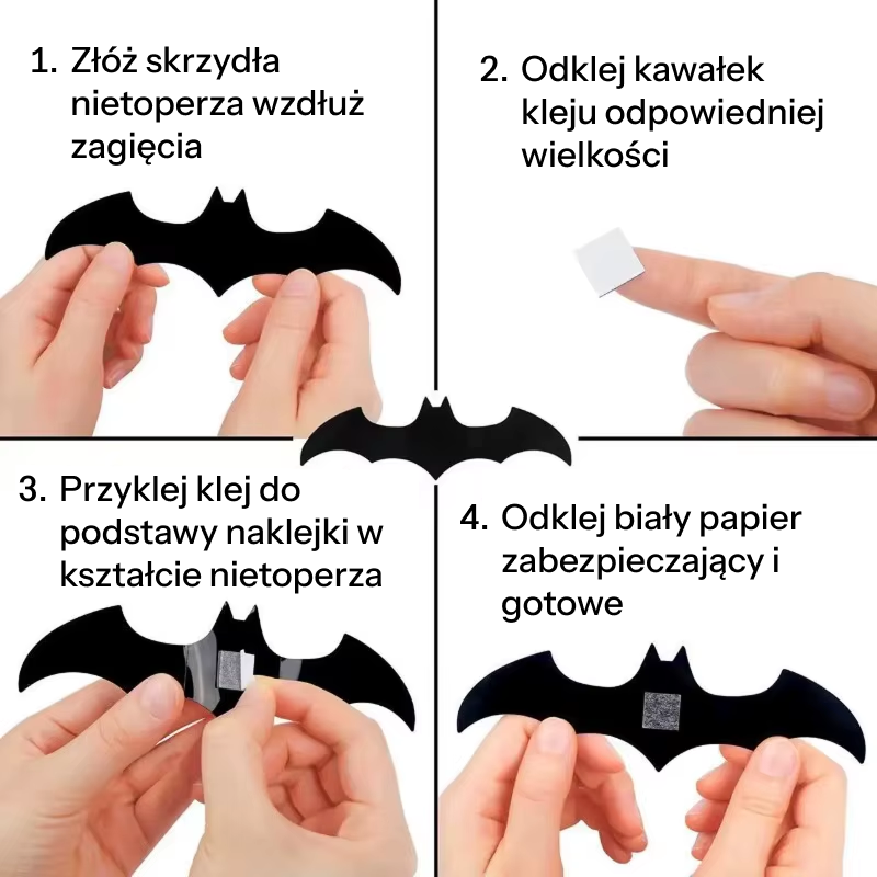 Nietoperze 3D na Halloween – Dekoracja Ścienna